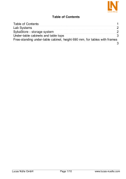 Free-standing under-table cabinet, height 690 mm, for tables with