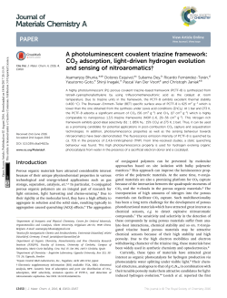 A photoluminescent covalent triazine framework: CO2 adsorption