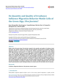 Do Quantity and Quality of Irradiance Influence Migration Behavior
