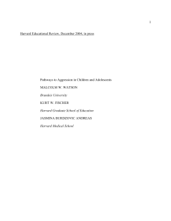Pathways Leading to Victimization and Aggression in Children and