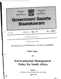 Environmental Management Policy White Paper