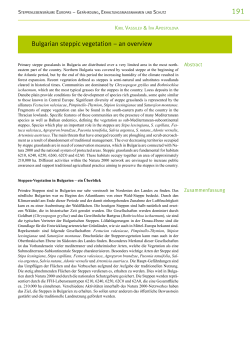 Bulgarian steppic vegetation &ndash; an overview