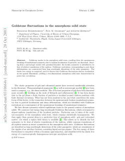 Goldstone fluctuations in the amorphous solid state