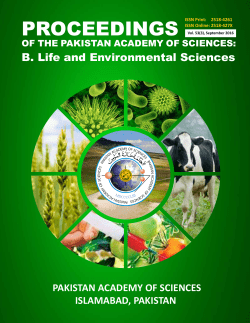 PROCEEDINGS - Pakistan Academy of Science