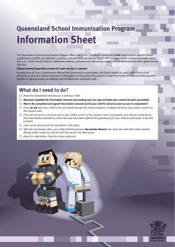 Information sheet - Year 7 Queensland School Vaccination Program