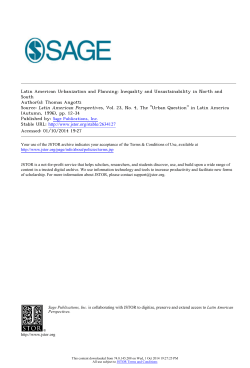 Latin American Urbanization and Planning: Inequality and