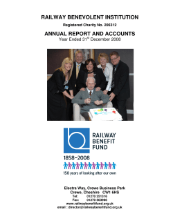 RAILWAY BENEVOLENT INSTITUTION ANNUAL REPORT AND