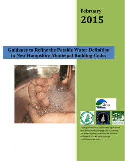 February Guidance to Refine the Potable Water Definition in New