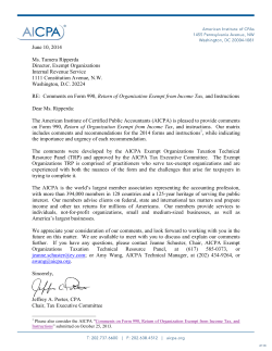 AICPA Comments on Form 990 and Instructions