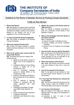 FAQs on Peer Review