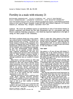 Fertility in a male with trisomy 21