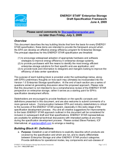ENERGY STAR&reg; Enterprise Storage Draft Specification Framework