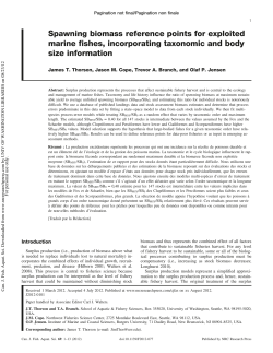 Spawning biomass reference points for exploited marine fishes