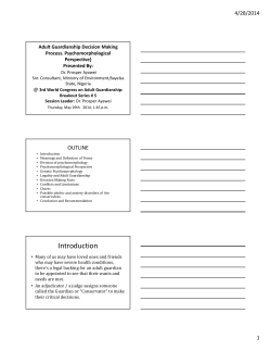 Adult Guardianship Decision Making