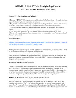SECTION 7 &ndash; The Attributes of a Leader
