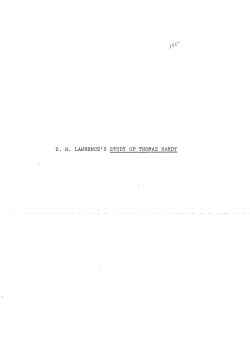 DH Lawrence`s Study of Thomas Hardy - MacSphere