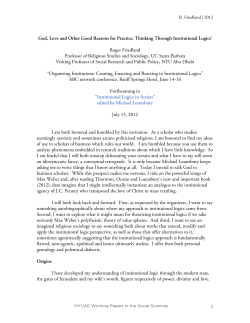 1 God, Love and Other Good Reasons for Practice