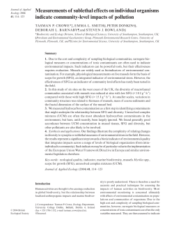 Measurements of sublethal effects on individual organisms indicate