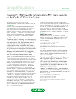 Identification of Nonspecific Products Using Melt-Curve - Bio-Rad