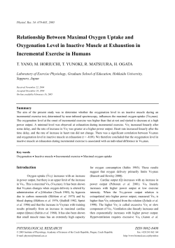 Relationship Between Maximal Oxygen Uptake and Oxygenation