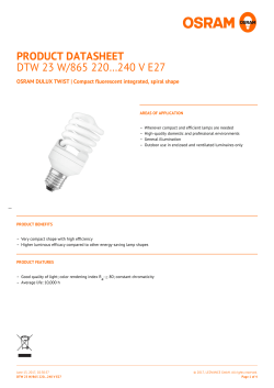 PRODUCT DATASHEET DTW 23 W/865 220&hellip;240 V E27