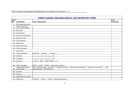 Archaeological Site Inventory Form