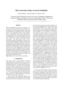 Effect of prosodic changes on speech intelligibility
