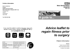 Advice leaflet to regain fitness prior to surgery