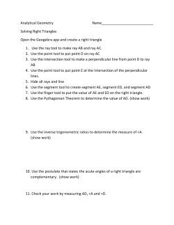 Analytical Geometry Name__________________________ Solving