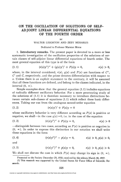 on the oscillation of solutions of self