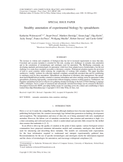 Stealthy annotation of experimental biology by spreadsheets