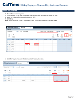 Editing Employee Time and Pay Codes and Amounts