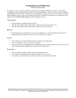 Evaluating Sexual Behaviors - Chicago Children`s Advocacy Center