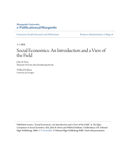 Social Economics: An Introduction and a View of the Field