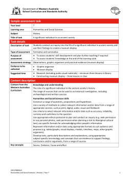 HASS History Year 7 Sample Assessment Task - K