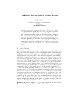 Gathering Non&ndash;Oblivious Mobile Robots