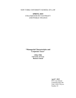 Managerial Characteristics and Corporate Taxes