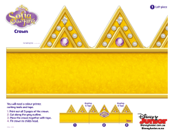 Left piece You will need a colour printer, cutting tools and tape. 1