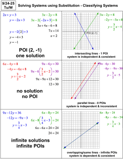 POI (2, -1) one solution no solution no POI infinite solutions infinite