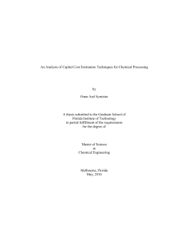 An Analysis of Capital Cost Estimation Techniques for Chemical