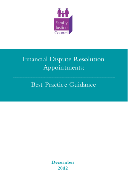 Financial Dispute Resolution Appointments