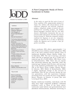 A First Cytogenetic Study of Down Syndrome in Sudan