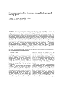Stress-strain relationships of concrete damaged by freezing and