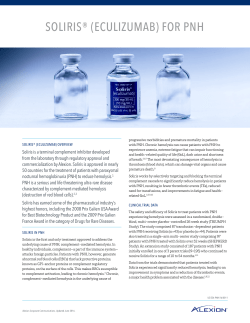 soliris&reg; (eculizumab) for pnh - News