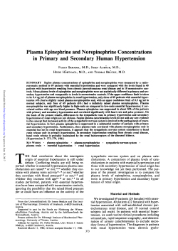 Plasma Epinephrine and Norepinephrine
