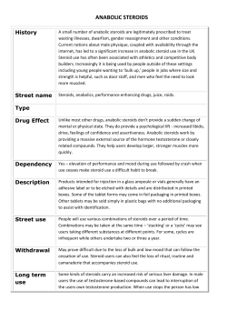 ANABOLIC STEROIDS