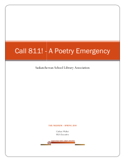 Call 811! - - A Poetry Emergency oetry Emergency
