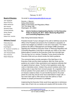 Comments - Center for Progressive Reform