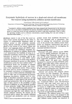 Enzymatic hydrolysis of sucrose in a dead-end stirred cell