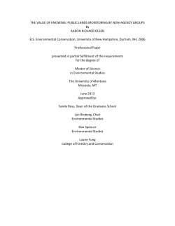 Public Lands Monitoring by Non-Agency Groups